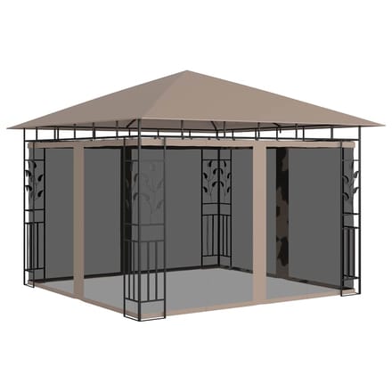 vidaXL - Prieel - met - klamboe - 3x3x2,73 - m - 180 - g/m² - taupe