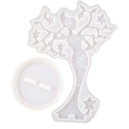 Ensemble de moules en résine époxy cristal, bricolage, support de bijoux, présentoir de bijoux, miroir, Table pivotante, moule en Silicone white