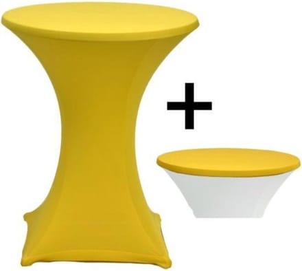 Cover Up Statafelrok Stretch - Ø80-85cm - Incl. Topcover - Geel