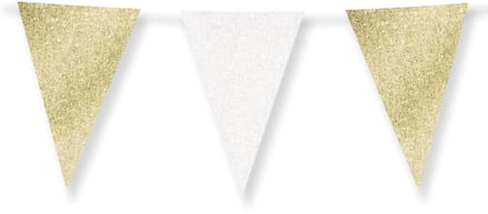 Glitter flags 20 x 30cm - Gold and white