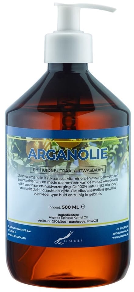 Arganolie 500 ml met witte pomp - 100% natuurlijk - biologisch en koud geperst