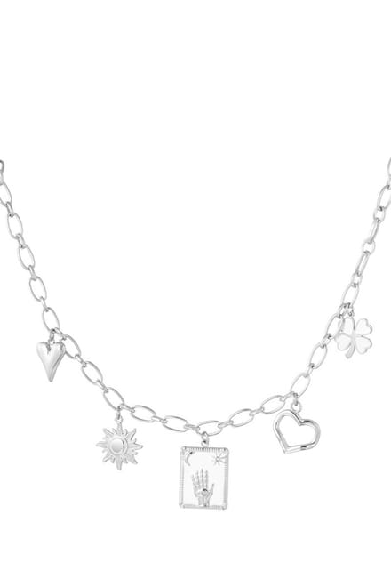 Bijoutheek Collier Bedels Magic Hand Wit Zilver
