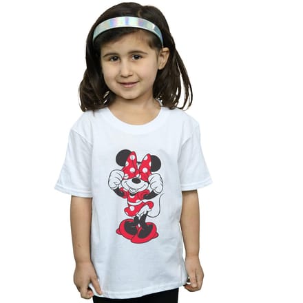 Disney Meisjes Minnie Mouse Strikogen Katoenen T-shirt (Wit)