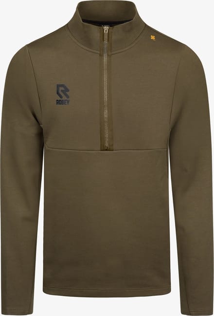 Robey Off Pitch Cotton Ziptop Heren - Olijf | Maat: M