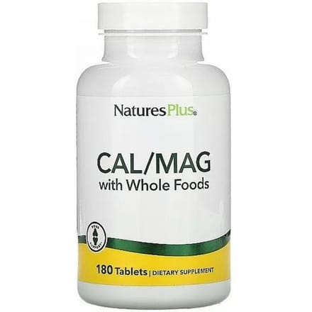 NaturesPlus- Cal/Mag met Volledige Voedingsmiddelen, 180 Tabletten