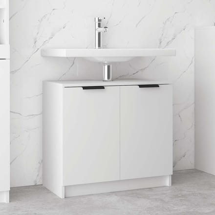 vidaXL - Badkamerkast - 64,5x33,5x59 - cm - bewerkt - hout - wit