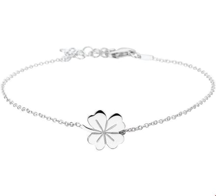 Zilver Gerhodineerde Armband klaver 1 1324422