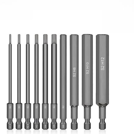 Inbussleutel, boor, elektrische bit voor inbus, schroevendraaier, magnetische dop, set, lengte 100MM