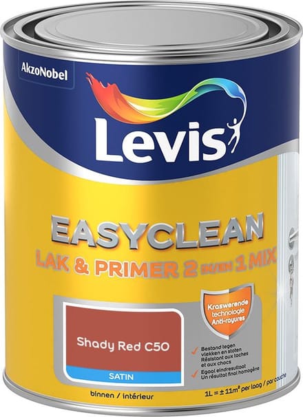 Levis - Easyclean Lak & Primer 2-In-1 Mix - Shady Red C50 - Mengverf - 1 L