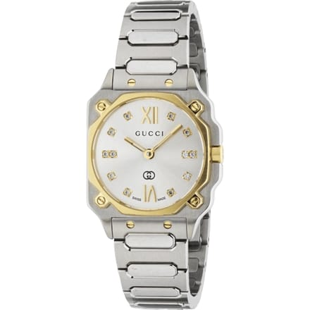 Gucci YA166503 G-Flat Zilveren Wijzerplaat Dameshorloge