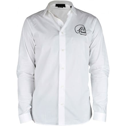 Philipp Plein Gold Cut LS Skull overhemd Wit