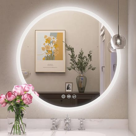 Ronde badkamerspiegel met LED-verlichting en Bluetooth - Dimbaar en anti-condens