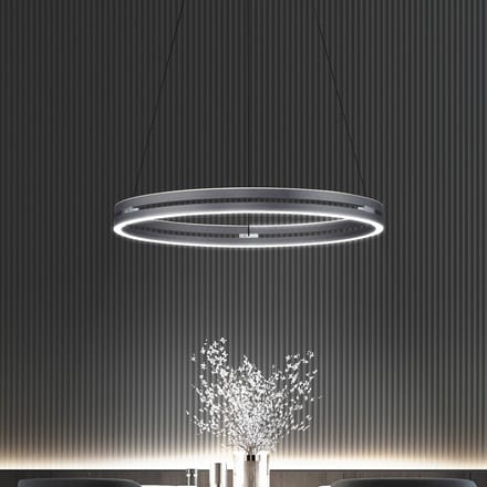 LED hanglamp PURE E-Loop, mystic grey, Ø 70 cm, aluminium, CCT