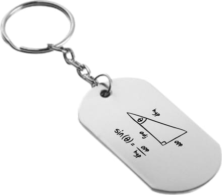 Akyol - wiskunde sleutelhanger - School - rekenen wonder - geodriehoek - passer - school - 54 x 29mm