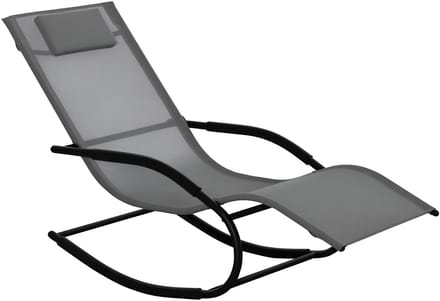Outsunny schommelstoel van textiel, 63x160x88cm, grijs.
