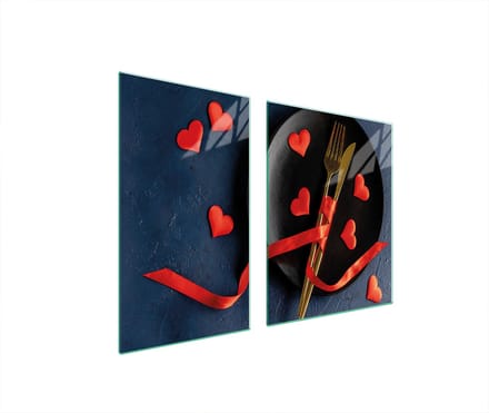 TMK ArtDeko Serie - Glazen Snijplank - 100x52cm - Hart Design
