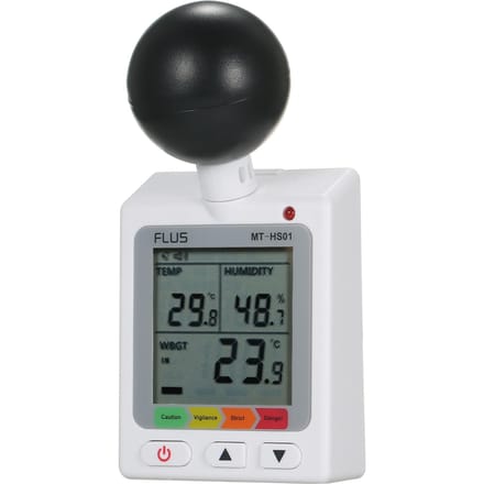 WBGT + HI Hitte-index Checker Stressmeter Luchtbol Temperatuur Vochtigheidstester wit