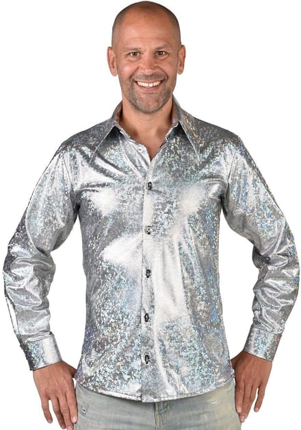 Magic Design Verkleedblouse Hologram Polyester Zilver Maat Xl