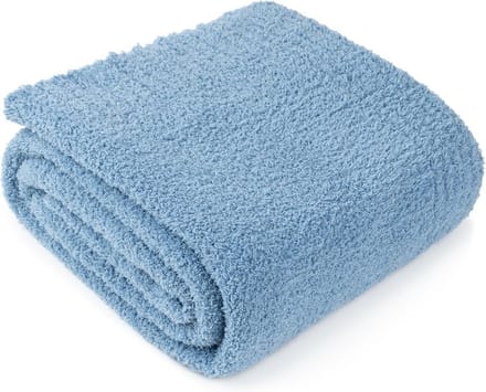 Fluffy Fleece Plaid Blanket - Super Soft Cozy Microfiber Throw for Sofa Bed