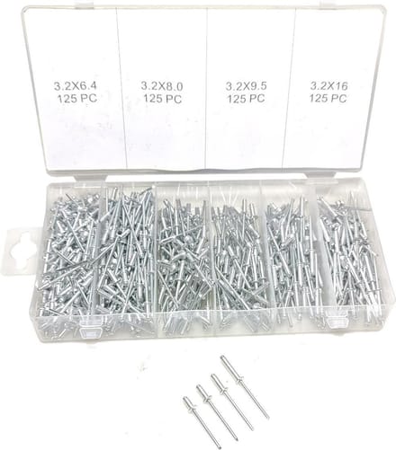 500 Delige popnagels 3,2mm set diverse lengte's blindklinknagel