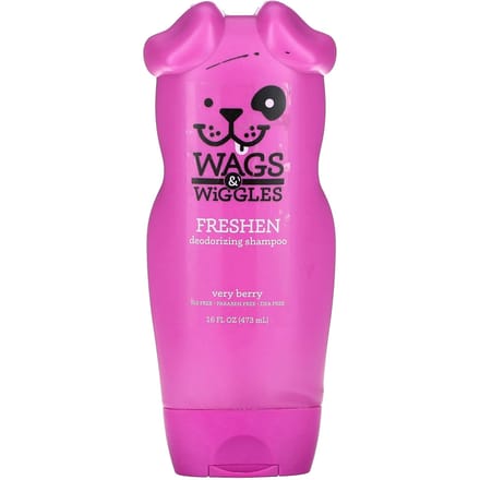 Wags & Wiggles, Deodoriserende Shampoo, Zeer Bessen, 16 fl oz (473 ml) pink