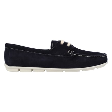 Prada suède loafers in zwart, damesschoenen