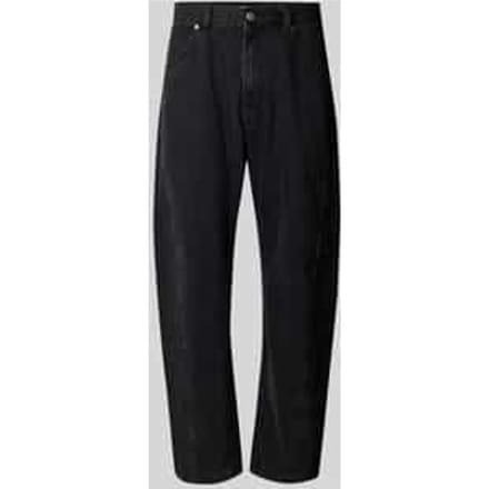 Barrel fit jeans van puur katoen met achterzakken