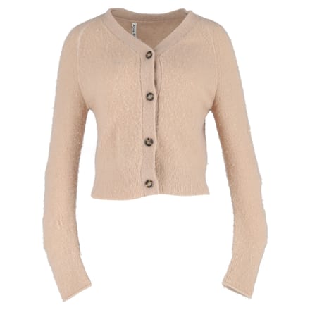 Acne Studios Boxy V-hals Cardigan in Beige Nylon