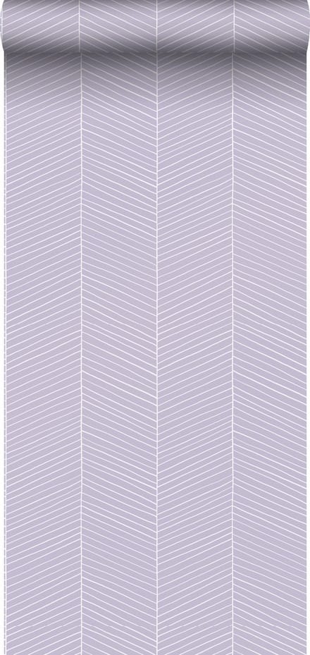 ESTAhome behang visgraat-motief lila paars - 53 cm x 10.05 m - 139451