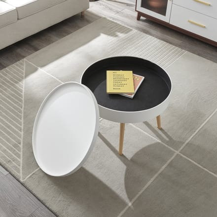 Salontafel Bongard 45xØ60 cm wit en naturel [en.casa]