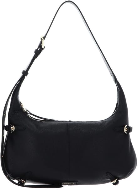 COCCINELLE Leren Schoudertas Abigail Shoulder Bag Noir Zwart