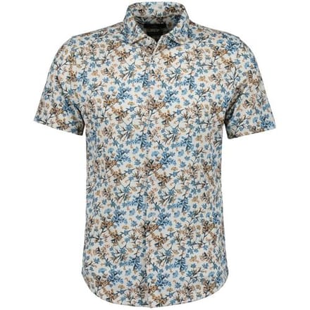 Ragman Overhemd Soft Knit Jersey Floral Easy Care Beige-Multi / male