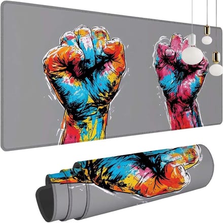 Grote muismat - Bureauonderlegger - Gaming kantoor - Gestikte randen - 100 x 59 cm - Graffiti