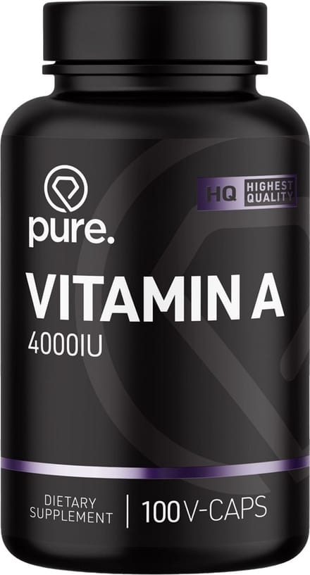 Pure. Vitamine A – 4000IU - 100 v- caps - retinol - vitamines - vegan capsules
