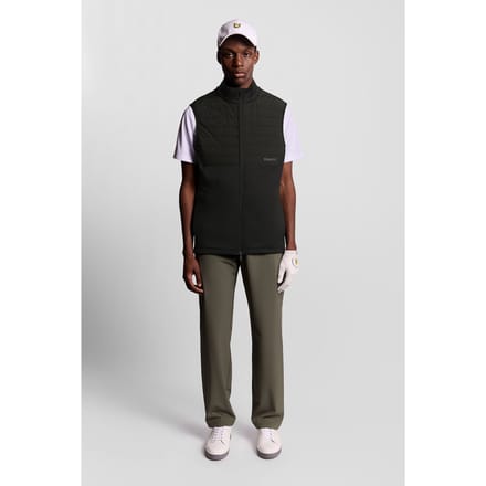 Lyle & Scott Golf Windjammer Full Zip Vest Jet Black Größe: S | Bodywarmer Outlet | Herren | Schwarz