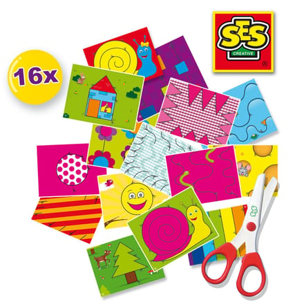 SES Creative Ik Leer Knippen - 16 Knipvellen met Kinderschaar - Vanaf 3 Jaar - Schoencadeautjes Sinterklaas