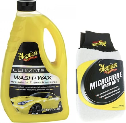 Meguiars Ultimate Wash & Wax - 1420ml + Super Thick Microfiber Wash Mitt