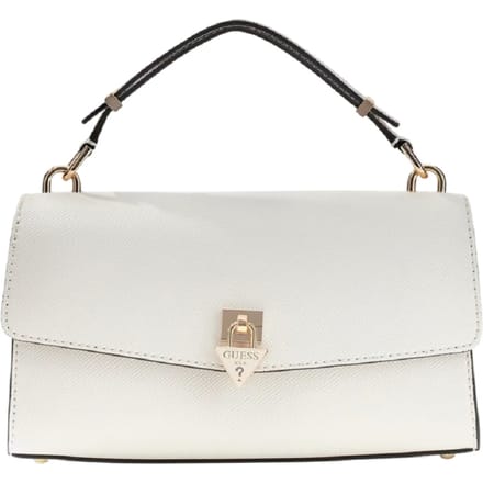 GUESS schoudertas handtas Patsie Top Handle Flap Bag Cream White crème