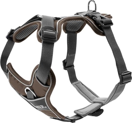 Hunter Harnas Divo Bruin&Grijs - Hondentuig - Xs 34-47 Cm