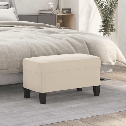 vidaXL - Bankje - 70x35x41 - cm - microvezelstof - crème