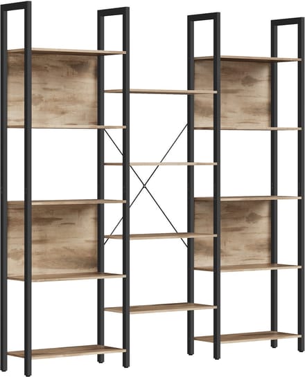 VASAGLE - Boekenkast - Met 14 Planken - Metalen Frame - Industrieel Design