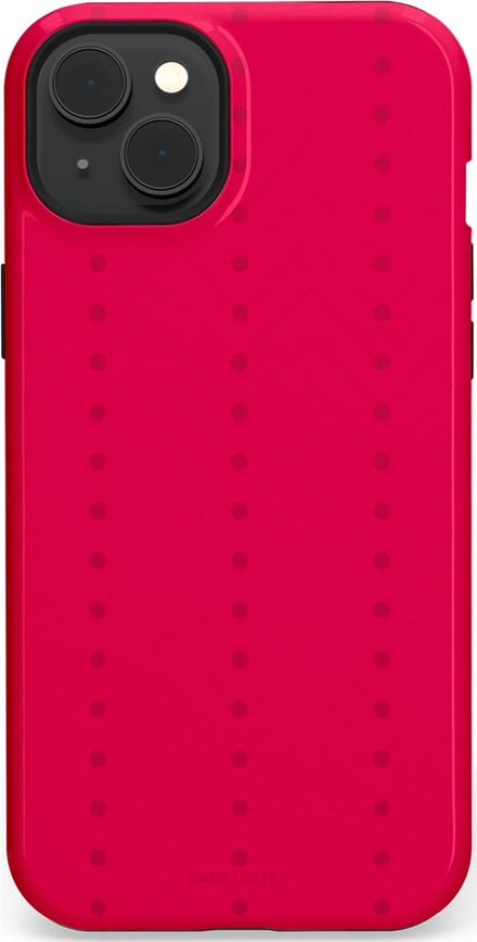 Casetastic hoesje geschikt voor Apple iPhone 15 Plus - MagSafe - Dubbellaagse bescherming - Ritmisch rood - Fashion Case - Rood