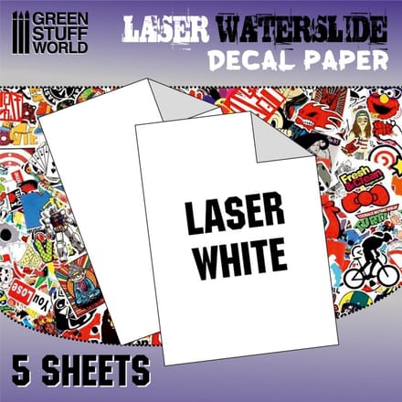Green Stuff World Modelbouwdecoratie - Stuff World 10069 Decal Paper - White - Laser - 5xA4 Decal papier