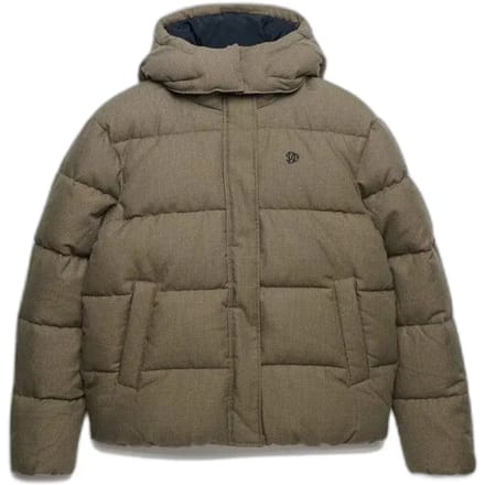 Superdry - Premium Geruite Puffer Jas met Capuchon - Dames - Gewatteerde jassen