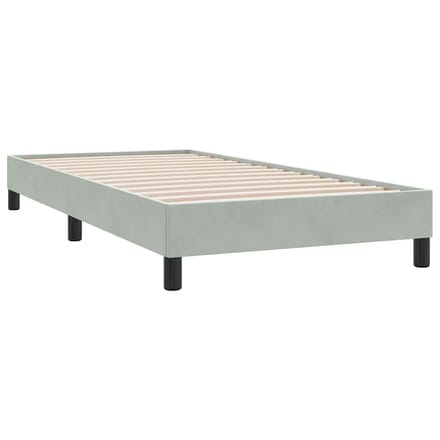 vidaXL - Boxspringbed - zonder - matras - 80x210 - cm - fluweel - lichtgrijs