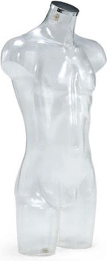 Gruppo Corso Paspop Heren Torso Transparant - Chromen Dop - Mannequin