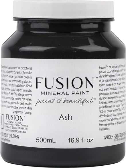 Fusion Mineral paint - meubelverf - antraciet - acrylverf - Ash - 500 ml