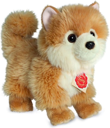 Hermann Teddy Knuffeldier dwerg keeshond - zachte pluche - premium kwaliteit knuffels - lichtbruin - 22 cm