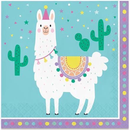 Servetten Llama party (33cm, 16st)