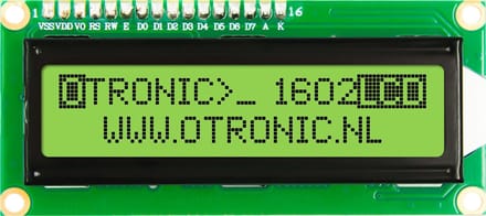 OTRONICÂ® 1602 LCD groen/zwart met backlight 5V | Arduino